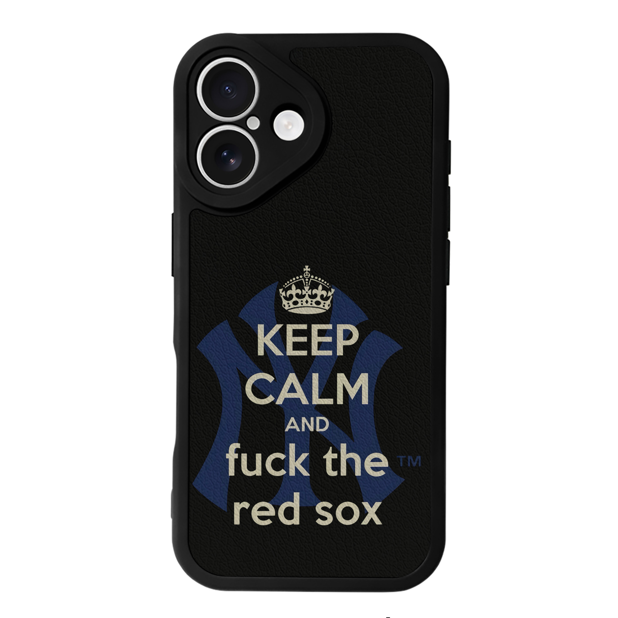 New York Yankees Keep Calm and Fuck The Red Sox IPhone 16 Silicone Leather Case – UV Print, Lambskin Texture – Perfect Fit, Wireless Charging Compatible, Scratch Resistant, Precise Cutouts – Stylish Protection For IPhone 16